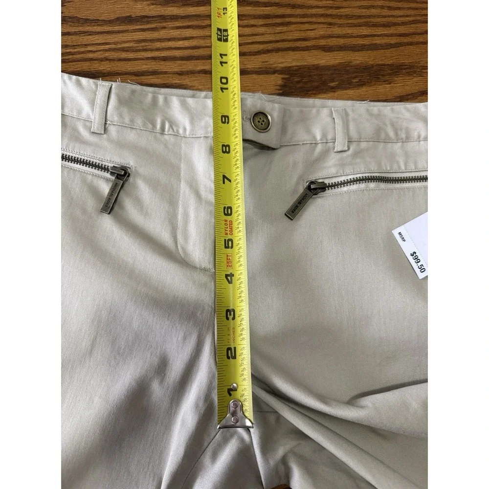 Michael Kors Pants Womens Sz 10 Tan Zip Pocket Slim Ankle Stretch Preppy Classic